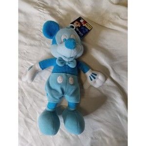 NWT Disney Blue Mickey Mouse Plush Figure Plushie RARE Stuffed Animal Pastel